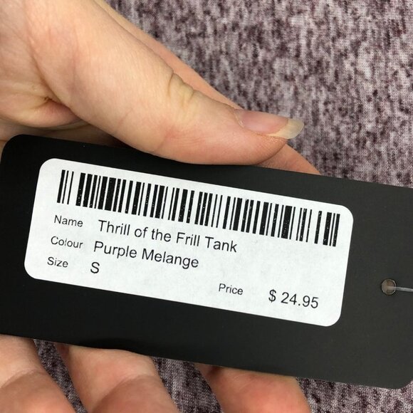 Silver Icing Jacqueline de  Yong Purple marled frilled cap sleeve NWT tee small - Picture 5 of 14